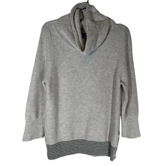 Patagonia Gray Lambswool Cowl Neck 3/4 Sleeve Sweater‎ Medium - Picture 1 of 5